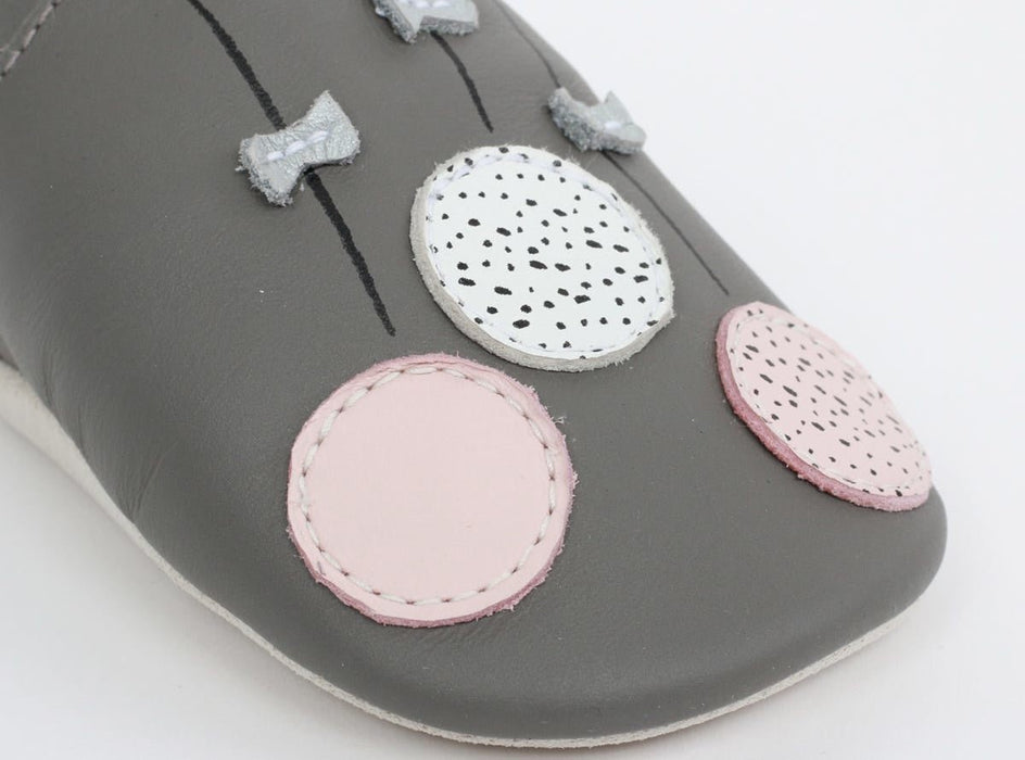 Soft Soles Lederpuschen Luftballons grau von Bobux - Pilzessin.at - zauberhafte Kinderdinge