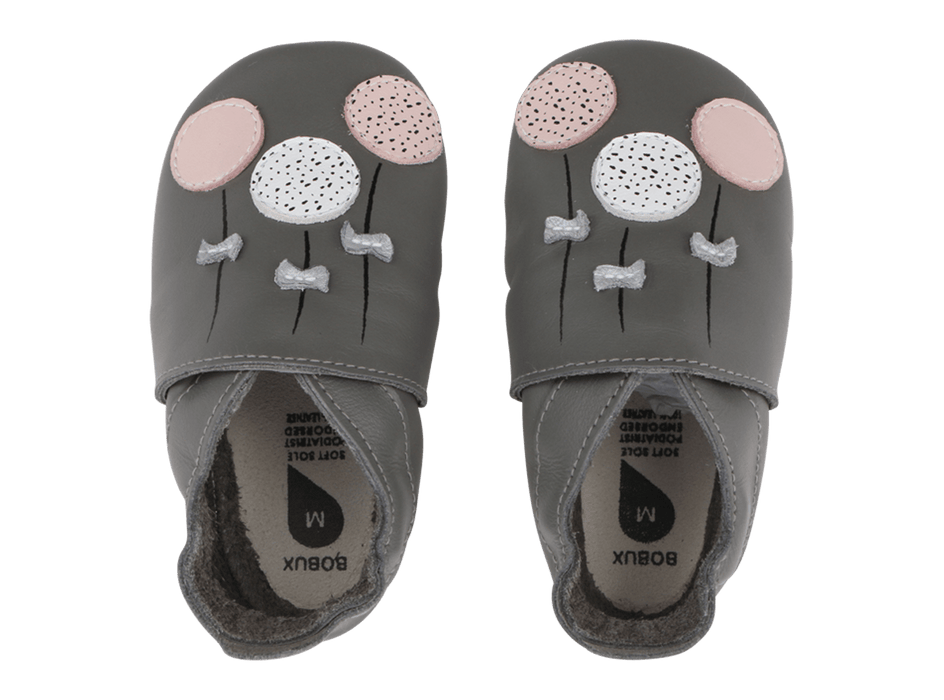 Soft Soles Lederpuschen Luftballons grau von Bobux - Pilzessin.at - zauberhafte Kinderdinge