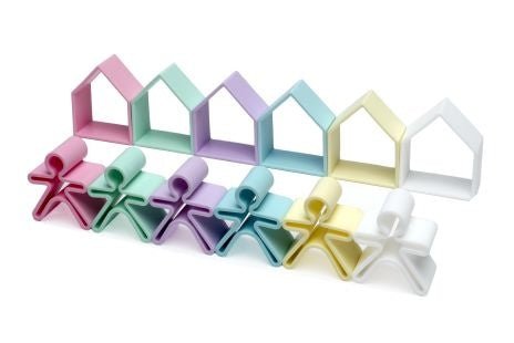 ⋙ Spielfiguren mit Häuser in bunt von dëna - Pilzessin.at - zauberhafte Kinderdinge