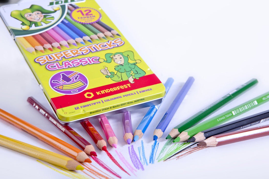 Supersticks Classic Buntstifte 12 Stück in Metalldose von Jolly - Pilzessin.at - zauberhafte Kinderdinge