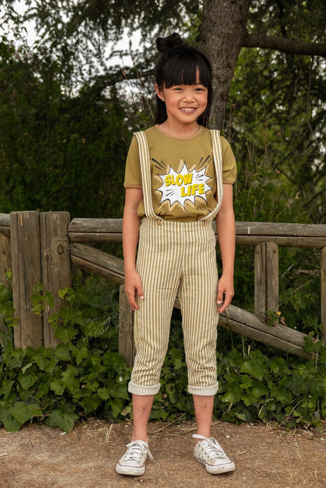 T-Shirt in khaki "Slow Live" von SayPlease - Pilzessin.at - zauberhafte Kinderdinge