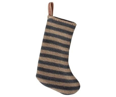 Weihnachtssocke Anhänger petrol sand gestreift von Maileg - Pilzessin.at - zauberhafte Kinderdinge
