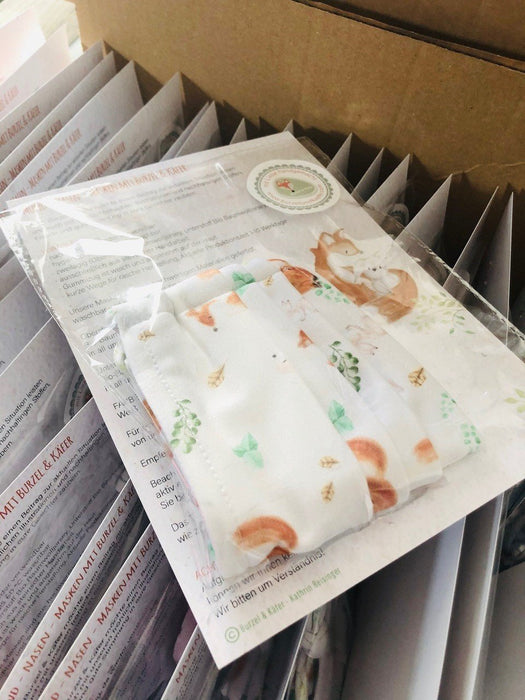 Weiße Mund - Nasen - Maske von Burzel und Käfer - Pilzessin.at - zauberhafte Kinderdinge