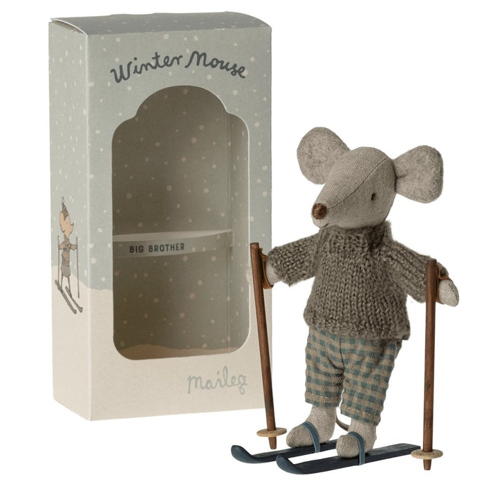 Wintermaus mit Ski | großer Bruder Maus von Maileg ♡ - Pilzessin.at - zauberhafte Kinderdinge