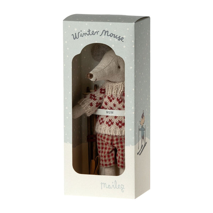 Wintermaus mit Ski | Mama Maus von Maileg ♡ - Pilzessin.at - zauberhafte Kinderdinge