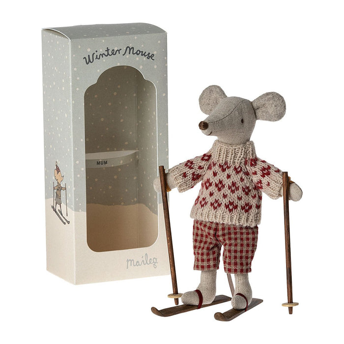 Wintermaus mit Ski | Mama Maus von Maileg ♡ - Pilzessin.at - zauberhafte Kinderdinge